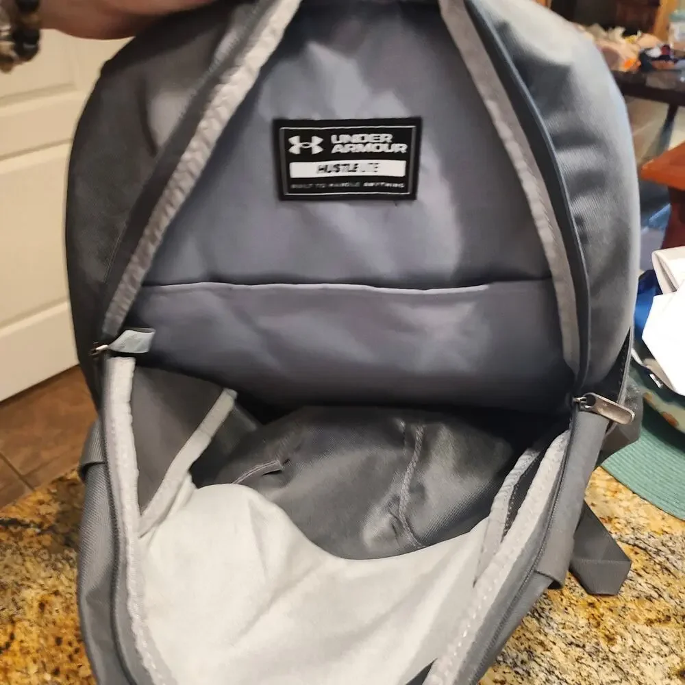 Under Armour Gray Black Hustle Lite Backpack 